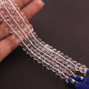 1  Long Strand Crystal Faceted Rondells -Round  Shape  Rondells 7mm-8mm-8 Inches BR938 - Tucson Beads