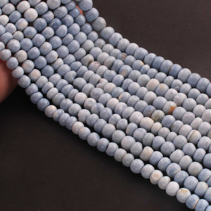 1 Strand Blue Oregon Smooth Round Beads  - Blue Opal Rondelles 7mm-9mm 13.5Inches BR935 - Tucson Beads