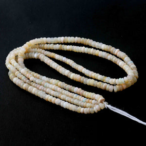 1 Full Strand Natural Ethiopian Welo Opal Smooth Rondelles Beads -Opal Rondelle 3mm-5mm 16 Inch BRU107 - Tucson Beads