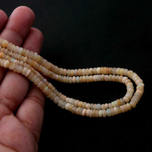 1 Full Strand Natural Ethiopian Welo Opal Smooth Rondelles Beads -Opal Rondelle 3mm-5mm 16 Inch BRU107 - Tucson Beads