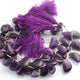 1 Long Strand Amethyst Smooth Briolettes - D Shape Briolettes - 19mmx13mm-15mmx11mm - 8 Inches BR01577 - Tucson Beads