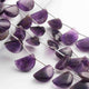 1 Long Strand Amethyst Smooth Briolettes - D Shape Briolettes - 19mmx13mm-15mmx11mm - 8 Inches BR01577 - Tucson Beads