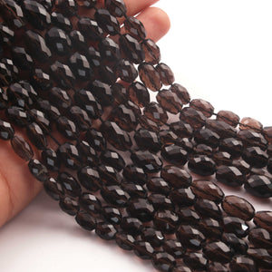 1 Strands Smoky Quartz Faceted Oval Briolettes - Smoky Quartz Oval Beads 9mmx7mm-10mmx8mm 8Inches BR979 - Tucson Beads