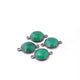 4 Pcs Green Onyx Faceted Round Connector - Oxidized Silver Plated Faceted Assorted Shape Connector- 17mmx13mm-PC804 - Tucson Beads