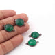 4 Pcs Green Onyx Faceted Round Connector - Oxidized Silver Plated Faceted Assorted Shape Connector- 17mmx13mm-PC804 - Tucson Beads