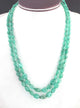 2 Strands Dyed Emerald Smooth Oval Shape Necklace , Dyed Emerald Smooth Oval Beads, Emerald Necklace - SPB0013 - Tucson Beads