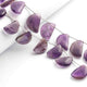 1  Long Strand Shaded Amethyst  Smooth Briolettes - D Shape Briolettes  18mmx12mm-16mmx10mm -7 Inches BR01572 - Tucson Beads