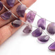 1  Long Strand Shaded Amethyst  Smooth Briolettes - D Shape Briolettes  18mmx12mm-16mmx10mm -7 Inches BR01572 - Tucson Beads