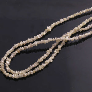 1 Long Strand Yellow Diamond 2.5mm-3mm  Nuggets- Raw Diamond Chips Nuggets Center Drill  Beads - 16 Inch Long BR0954 - Tucson Beads