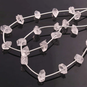 1 Full Strand Herkimer Diamond Faceted Nuggets Briolettes - Raw Diamond Beads 8mm-12mm 8 Inch BR0563 - Tucson Beads