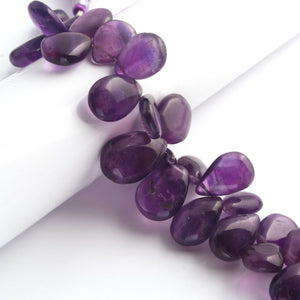 1  Long Strand  Amethyst  Smooth Briolettes - Pear Shape  Briolettes  9mmx6mm-22mmx14mm -8 Inches BR1100 - Tucson Beads