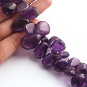 1  Long Strand  Amethyst  Smooth Briolettes - Pear Shape  Briolettes  9mmx6mm-22mmx14mm -8 Inches BR1100 - Tucson Beads