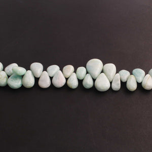 1 Strand Amazonite Smooth  Pear Briolettes -  13mmx9mm-22mmx14mm 9.5 Inches BR1306 - Tucson Beads