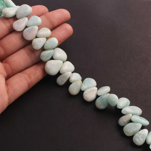 1 Strand Amazonite Smooth  Pear Briolettes -  13mmx9mm-22mmx14mm 9.5 Inches BR1306 - Tucson Beads