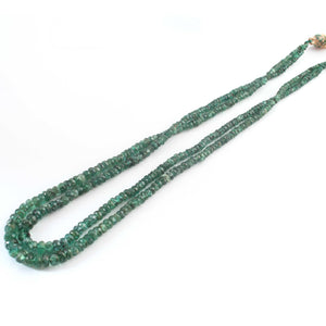 120 Carats 2 Strands Of Precious Genuine Emerald Necklace - Faceted Rondelle Beads - Rare & Natural Emerald Necklace - Stunning Elegant Necklace SPB0029 - Tucson Beads