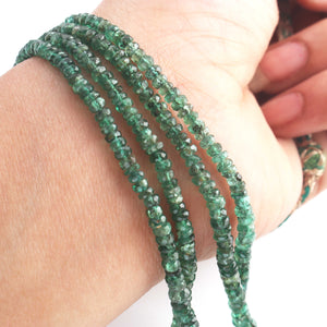 120 Carats 2 Strands Of Precious Genuine Emerald Necklace - Faceted Rondelle Beads - Rare & Natural Emerald Necklace - Stunning Elegant Necklace SPB0029 - Tucson Beads