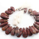 1  Long Strand Red Jasper  Faceted Briolettes - Pear Shape Briolettes -22mmx12mm-29mmx15mm - 7.5Inches BR01533 - Tucson Beads