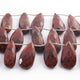 1  Long Strand Red Jasper  Faceted Briolettes - Pear Shape Briolettes -22mmx12mm-29mmx15mm - 7.5Inches BR01533 - Tucson Beads