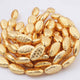 1 Stands 24K Gold Plated  Designer Oval Shape Beads , Copper Beads -Copper Jewelry -25mmx13mm -8.5 inch GPC0012 - Tucson Beads