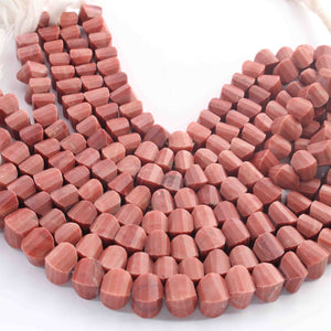 1 Strand Rhodonite Faceted Briolettes - Fancy Beads 9mmx10mm-6mmx8mm- 8.5 Inches BR01546 - Tucson Beads