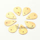 20  PCS  Golden Pear Drop Textured  Charm 24k Gold  Plated On copper -  Golden  stamp finish charm 15mmx10mm  GPC0016 - Tucson Beads