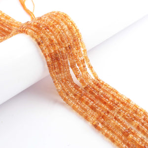 1 Strand Citrine Smooth Heishi Wheel  Briolettes - Wheel  Briolettes 4mm-5mm 13 Inch BR260 - Tucson Beads