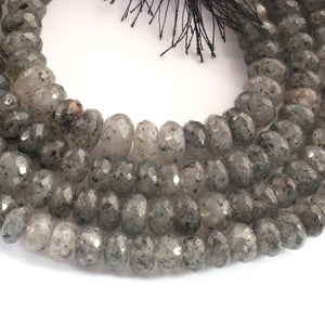 1  Strand Black Rutile Faceted Rondelles - Round Shape Rondelles - 9mm-12mm-8 Inches BR02138 - Tucson Beads