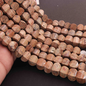 1  Long Strand Brown Jasper Faceted Briolettes Fancy Shape Briolettes 10mmx9mm-8 Inches BR01544 - Tucson Beads