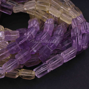 1 Strand  Amethyst & Lemon Quartz  Faceted Tumbled Shape, Nuggets Beads , Step Cut , Briolettes - 12mmx10mm-15mmx10mm - 12.7  inches BR0036 - Tucson Beads