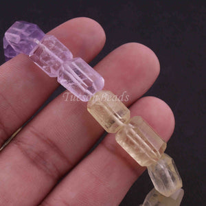 1 Strand  Amethyst & Lemon Quartz  Faceted Tumbled Shape, Nuggets Beads , Step Cut , Briolettes - 12mmx10mm-15mmx10mm - 12.7  inches BR0036 - Tucson Beads