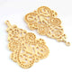 5 Pcs Designer 24K Gold Plated Fancy Shape Pendant , Copper  Fancy Designer Charm , Jewelry Making 56mmx38mm  GPC352 - Tucson Beads