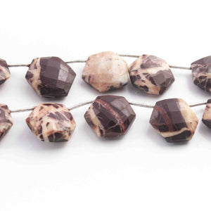 1 Strand Chocolate  Jasper Hexagon Shape Faceted Briolettes  - 12mm-14mm-9  Inches BR01490 - Tucson Beads