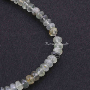 1  Strand Prehnite Faceted Roundelles  -Round Shape  Roundelles 6mmx4mm-14 Inches BR2354 - Tucson Beads