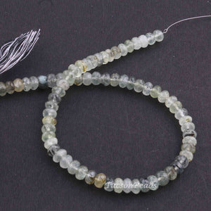 1  Strand Prehnite Faceted Roundelles  -Round Shape  Roundelles 6mmx4mm-14 Inches BR2354 - Tucson Beads