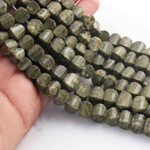 1  Strand Green  Jasper Faceted  Briolettes  - Fancy  Briolettes  -8mm-10mm-8 Inches BR01606 - Tucson Beads