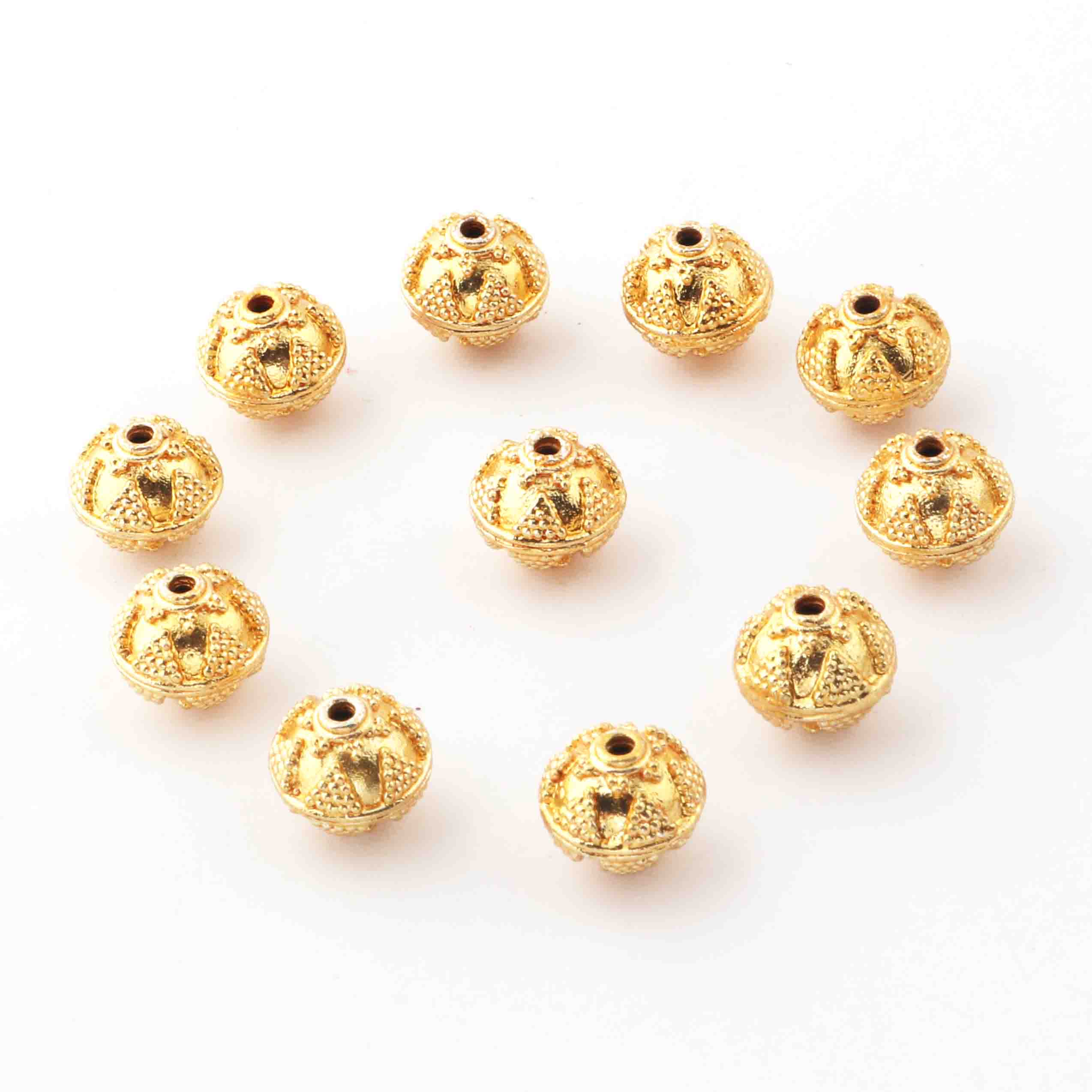 10mm 10pc Gold Saucer Beads, Brushed Spacer Beads for Jewelry Making, Gold  Plated Beads Findings, Jewelry Supplies 