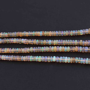 1 Long Strand Ethiopian Opal Smooth Roundels - Ethiopian Roundels Beads 3mm-4mm 16 Inch BR2658 - Tucson Beads