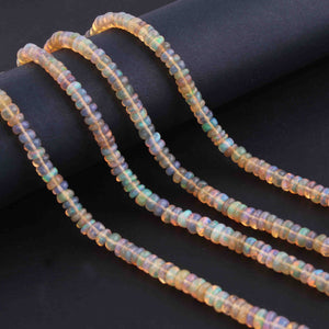 1 Long Strand Ethiopian Opal Smooth Roundels - Ethiopian Roundels Beads 3mm-4mm 16 Inch BR2658 - Tucson Beads