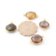 4  Pcs Mix Stone  Faceted Assorted Shape 24k Gold Plated Pendant & Connector - 22mmx15mm-  PC457 - Tucson Beads