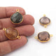 4  Pcs Mix Stone  Faceted Assorted Shape 24k Gold Plated Pendant & Connector - 22mmx15mm-  PC457 - Tucson Beads