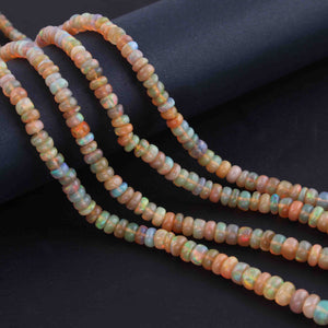 1 Long Strand Ethiopian Opal Smooth Roundels - Ethiopian Roundels Beads 3mm-5mm 13 Inch BR1787 - Tucson Beads