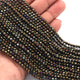 5 Long Strands Black Spinel Golden Coated Rondelles Faceted Beads - Golden Coated Rondelles - 3mm 13 inch RB418 - Tucson Beads