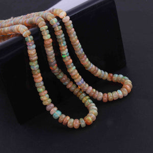 1 Long Strand Ethiopian Opal Smooth Roundels - Ethiopian Roundels Beads 3mm-5mm 13 Inch BR1787 - Tucson Beads