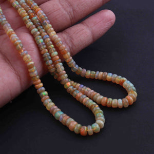 1 Long Strand Ethiopian Opal Smooth Roundels - Ethiopian Roundels Beads 3mm-5mm 13 Inch BR1787 - Tucson Beads