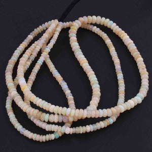 1 Full Strand Natural Ethiopian Welo Opal Smooth Rondelles Beads - Ethiopian Opal Rondelle 3mmx4mm-4mmx6mm 16 Inch br1645 - Tucson Beads