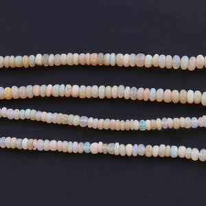 1 Full Strand Natural Ethiopian Welo Opal Smooth Rondelles Beads - Ethiopian Opal Rondelle 3mmx4mm-4mmx6mm 16 Inch br1645 - Tucson Beads