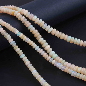 1 Full Strand Natural Ethiopian Welo Opal Smooth Rondelles Beads - Ethiopian Opal Rondelle 3mmx4mm-4mmx6mm 16 Inch br1645 - Tucson Beads