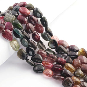 1 Strand Multi Tourmaline Smooth Briolettes  - Assorted Shape Briolettes  15mmx13mm - 17 Inches BR0104 - Tucson Beads