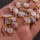 28  Pcs White Rainbow Moonstone  Faceted Assorted Shape 24k Gold Plated Connector - 15mmx9mm-20mmx4mm-PC740 - Tucson Beads