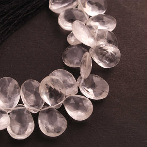 1 Strands Crystal Quartz Faceted Briolettes - Pear Shape Briolettes  13mmx10mm-15mmx10mm 7.5 Inches BR385 - Tucson Beads